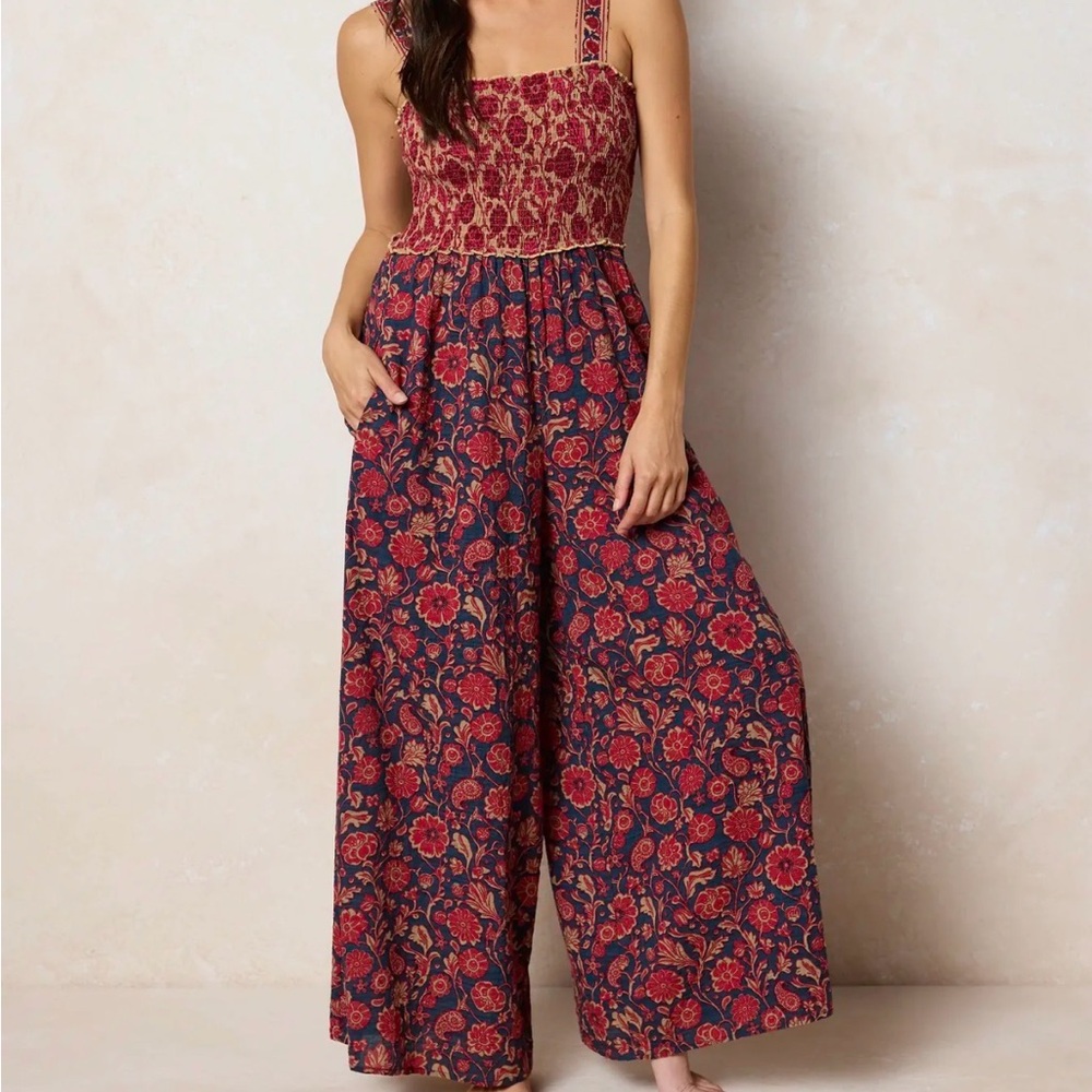Floral Teal Jumpsuit